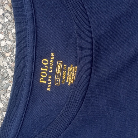 POLO Ralph Lauren 1967 Logo Navy T Shirt Size L Classic Fit EUC - Picture 3 of 4